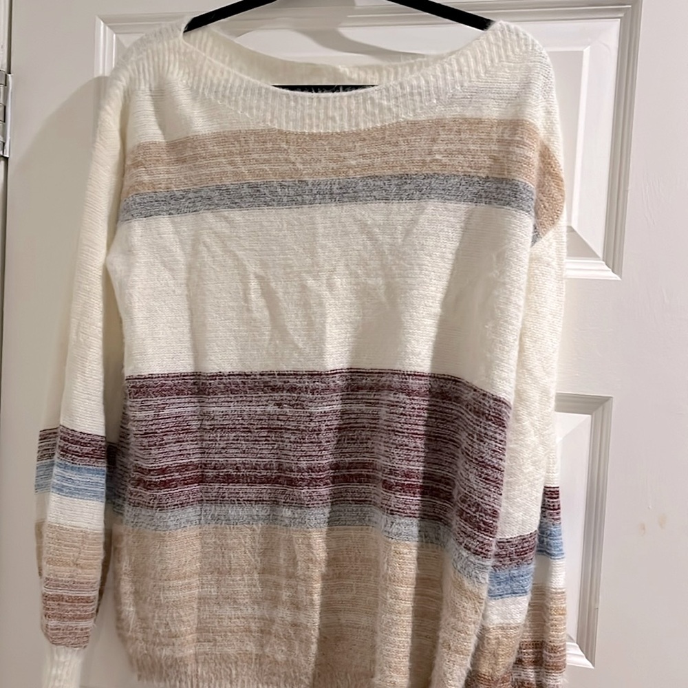 Shop Wanna B Color-block Soft Sweater with Eyelash Texture
